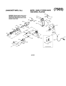 O.E.M. Power Unit Diagram and Parts List for 696013  Porter Cable Drill